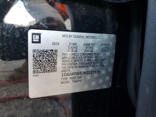 1G6AR5SS7K0137125 - 2019 CADILLAC CTS LUXURY 黑色 照片 12