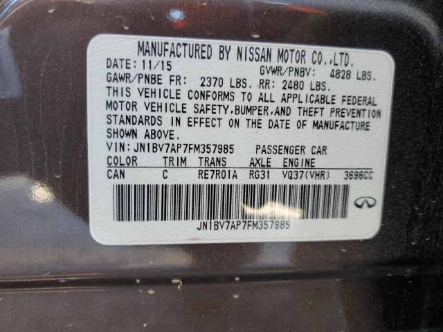 JN1BV7AP7FM357985 - 2015 INFINITI Q50 BASE BROWN photo 12