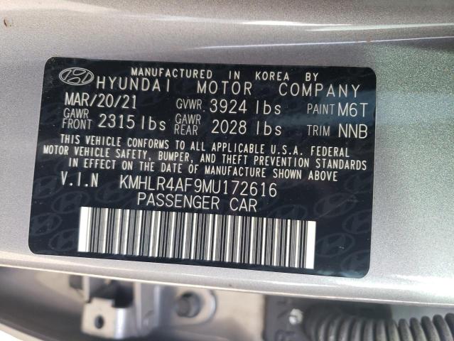 KMHLR4AF9MU172616 - 2021 HYUNDAI ELANTRA N LINE GRAY photo 12