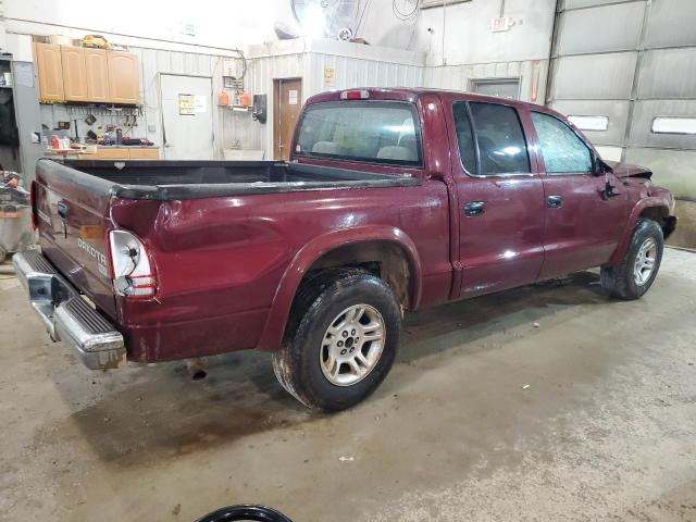 1D7HL48N83S297048 - 2003 DODGE DAKOTA QUAD SLT MAROON photo 3