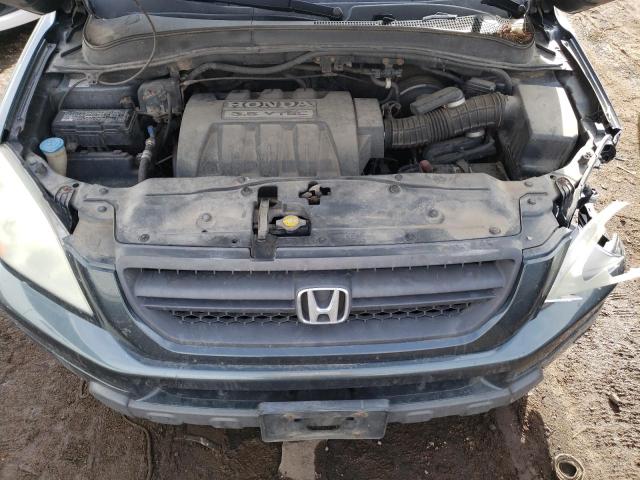 5FNYF18545B002687 - 2005 HONDA PILOT EXL BLUE photo 12