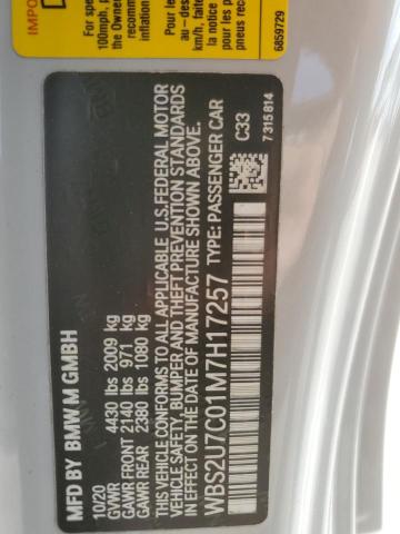 WBS2U7C01M7H17257 - 2021 BMW M2 COMPETITION ვერცხლისფერი ფოტო 12