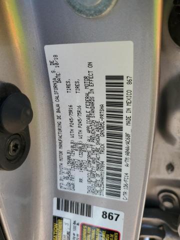 3TMCZ5AN4KM197894 - 2019 TOYOTA TACOMA DOUBLE CAB GRAY photo 12