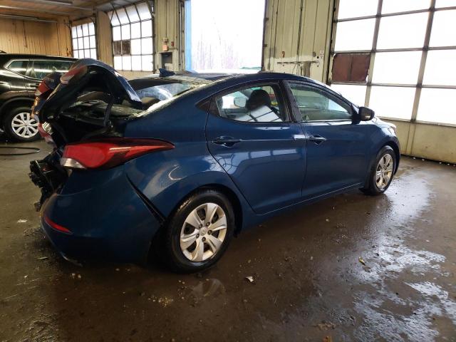 KMHDH4AE4GU619856 - 2016 HYUNDAI ELANTRA SE BLUE photo 3