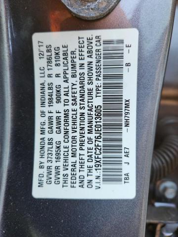 19XFC2F76JE013605 - 2018 HONDA CIVIC EX Boz foto 13