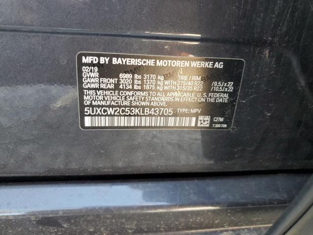 5UXCW2C53KLB43705 - 2019 BMW X7 XDRIVE40I BLACK photo 13