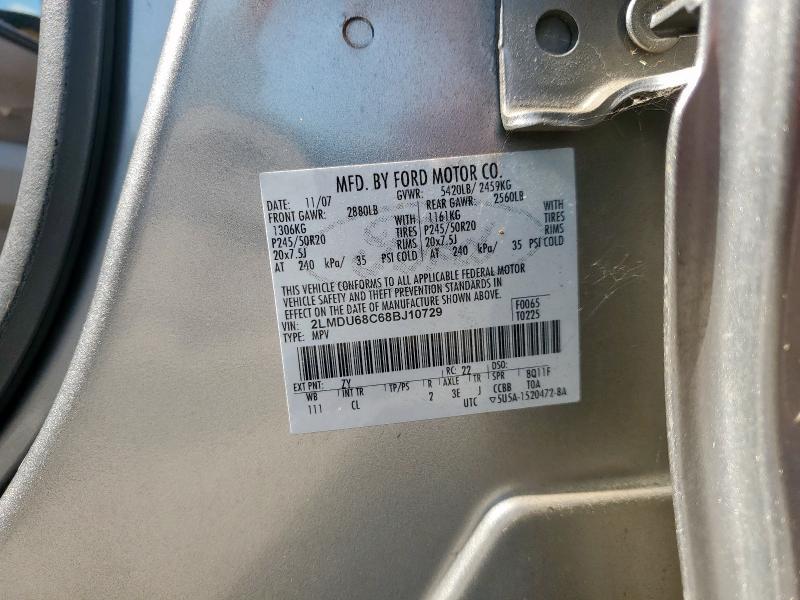 2LMDU68C68BJ10729 - 2008 LINCOLN MKX GRAY photo 13