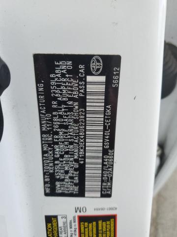 4T1BK3EK4BU623823 - 2011 TOYOTA CAMRY SE Սպիտակ լուսանկար 12