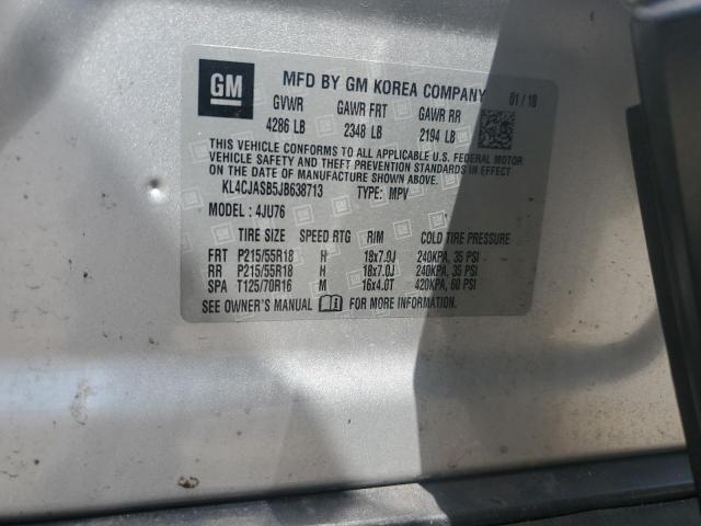 KL4CJASB5JB638713 - 2018 BUICK ENCORE PREFERRED Күміс фото 13