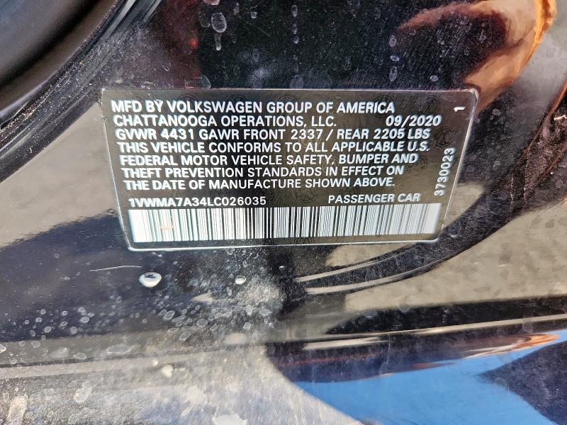 1VWMA7A34LC026035 - 2020 VOLKSWAGEN PASSAT R-LINE Qara foto 12