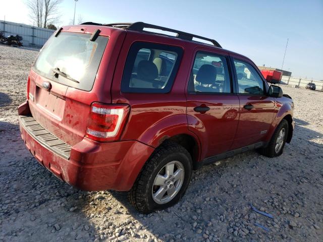 1FMCU02Z08KB77236 - 2008 FORD ESCAPE XLS RED photo 3