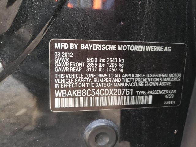 WBAKB8C54CDX20761 - 2012 BMW 750 LI BLACK photo 12