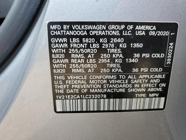 1V21E2CA1LC232078 - 2020 VOLKSWAGEN ATLAS CROS SE 灰色 照片 13