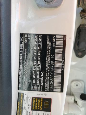 4JGDF6EEXHA789119 - 2017 MERCEDES-BENZ GLS 450 4MATIC WHITE photo 13