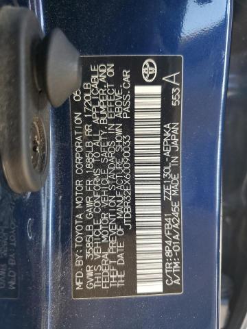 JTDBR32EX60090033 - 2006 TOYOTA COROLLA CE 蓝色 照片 12