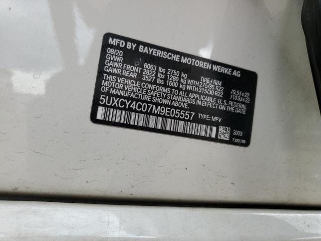 5UXCY4C07M9E05557 - 2021 BMW X6 SDRIVE 40I WHITE photo 12