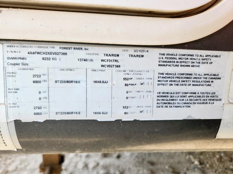 4X4FWCH2XEV027369 - 2014 FOREST RIVER WILDCAT M-24RG TWO TONE photo 10