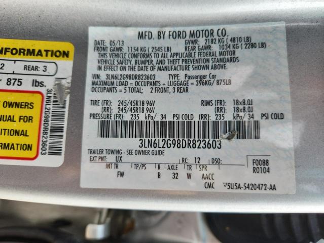 3LN6L2G98DR823603 - 2013 LINCOLN MKZ SILVER photo 13