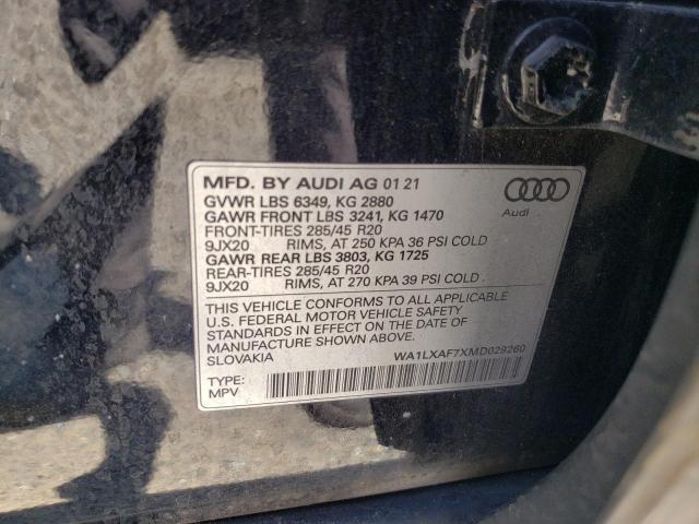 WA1LXAF7XMD029260 - 2021 AUDI Q7 PREMIUM PLUS Qara foto 13