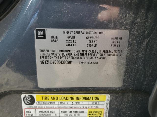 1G1ZH57B384306904 - 2008 CHEVROLET MALIBU 1LT 灰色 照片 12