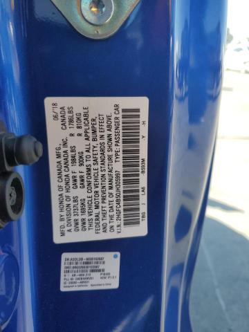 2HGFC4B50JH305997 - 2018 HONDA CIVIC LX 蓝色 照片 12