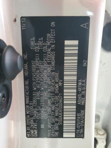 5TDZA3EH7DS046271 - 2013 TOYOTA HIGHLANDER BASE Ақ фото 14