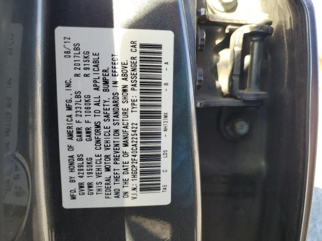 1HGCP2F40CA225422 - 2012 HONDA ACCORD LXP GRAY photo 13