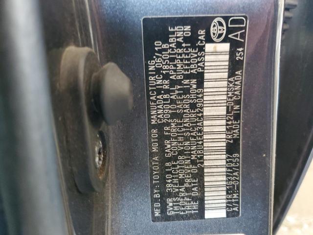 2T1BU4EE3AC429049 - 2010 TOYOTA COROLLA BASE ნაცრისფერი ფოტო 24