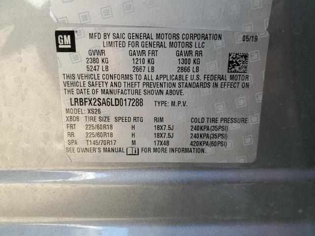 LRBFX2SA6LD017288 - 2020 BUICK ENVISION ESSENCE GRAY photo 13