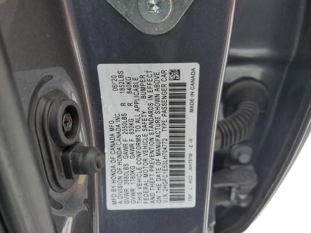 2HGFC1E53LH704772 - 2020 HONDA CIVIC SI GRAY photo 13