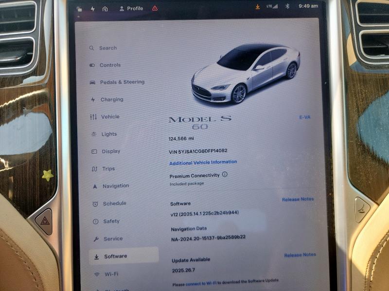 5YJSA1CG8DFP14082 - 2013 TESLA MODEL S Ақ фото 9