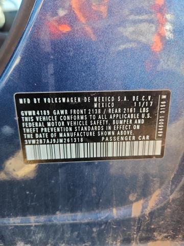 3VW2B7AJ9JM261318 - 2018 VOLKSWAGEN JETTA S Mavi foto 12