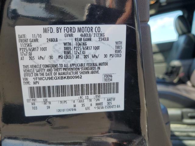1FMCU9EGXBKB00962 - 2011 FORD ESCAPE LIMITED BLACK photo 14