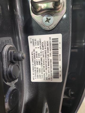 2HGFB2F55DH575930 - 2013 HONDA CIVIC LX GRAY photo 12