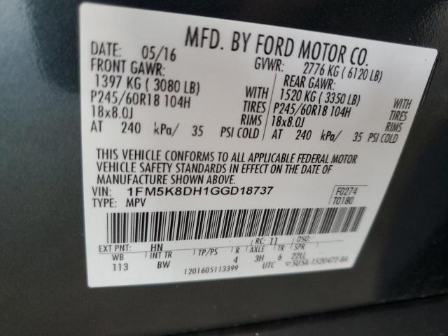 1FM5K8DH1GGD18737 - 2016 FORD EXPLORER XLT GREEN photo 13