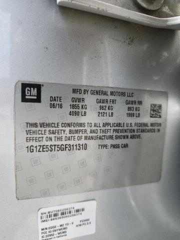 1G1ZE5ST5GF311310 - 2016 CHEVROLET MALIBU LT SILVER photo 12