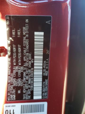 5TDKZ3DC3LS082618 - 2020 TOYOTA SIENNA LE RED photo 13