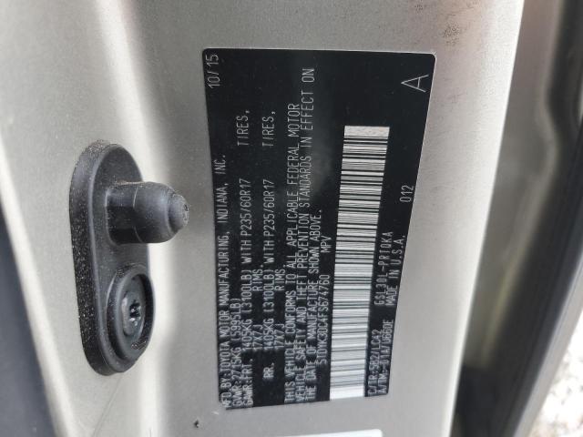 5TDYK3DC4FS674760 - 2015 TOYOTA SIENNA XLE ოქროსფერი ფოტო 13