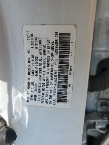 1HGCR2F87DA089269 - 2013 HONDA ACCORD EXL WHITE photo 13