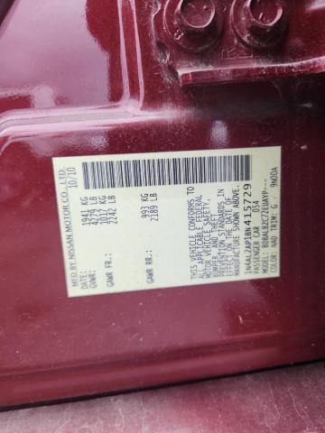 1N4AL2AP1BN415729 - 2011 NISSAN ALTIMA BASE BURGUNDY photo 12