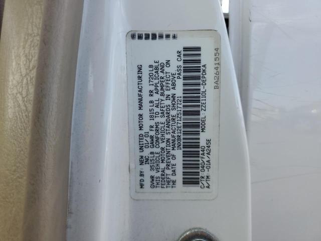 1NXBR12E71Z517721 - 2001 TOYOTA COROLLA CE WHITE photo 12