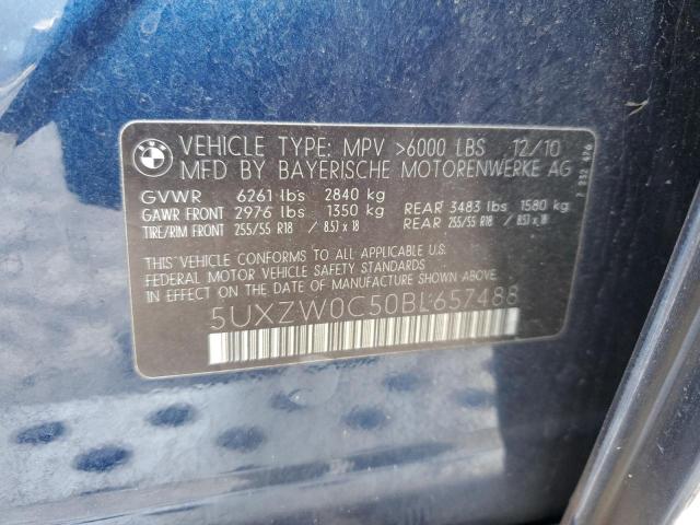 5UXZW0C50BL657488 - 2011 BMW X5 XDRIVE35D BLUE photo 13