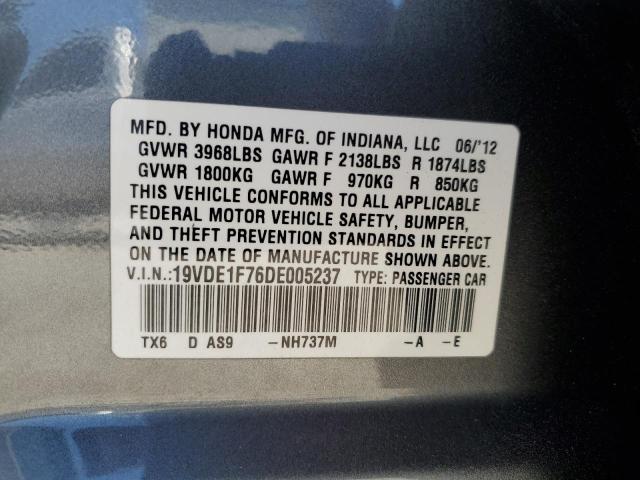 19VDE1F76DE005237 - 2013 ACURA ILX 20 TECH GRAY photo 12