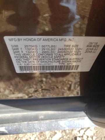 5J8YD4H55KL031911 - 2019 ACURA MDX TECHNOLOGY Marrón foto 13