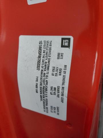 1G1AK55F867653337 - 2006 CHEVROLET COBALT LS RED photo 12