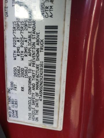 4TASN92N2XZ428161 - 1999 TOYOTA TACOMA XTRACAB PRERUNNER ბურგუნდია ფოტო 12