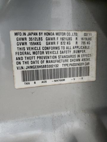 JHMGE8H58BS002132 - 2011 HONDA FIT SPORT GRAY photo 12