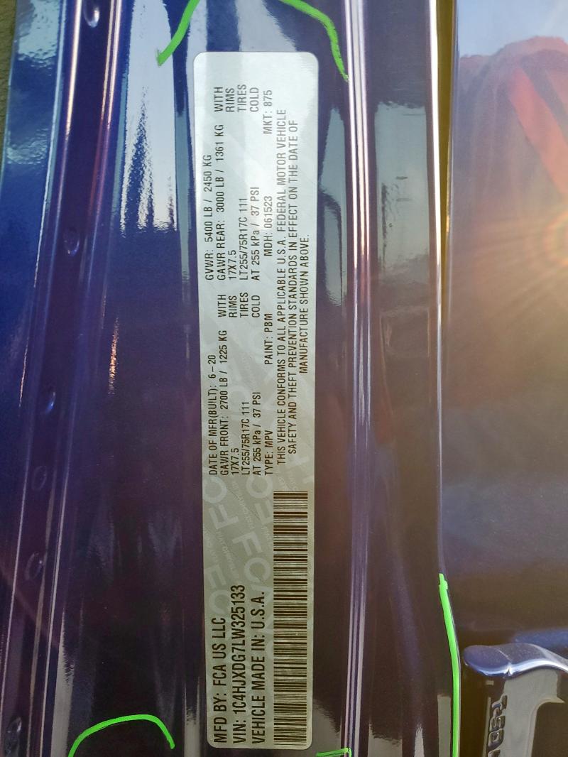 1C4HJXDG7LW325133 - 2020 JEEP WRANGLER UNLIMITED SPORT BLUE photo 13