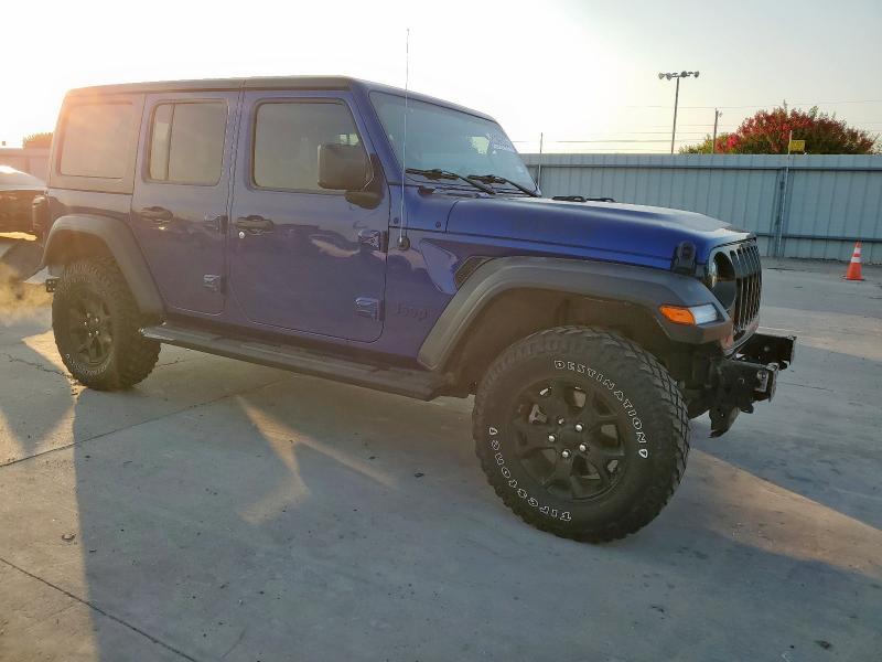 1C4HJXDG7LW325133 - 2020 JEEP WRANGLER UNLIMITED SPORT BLUE photo 4