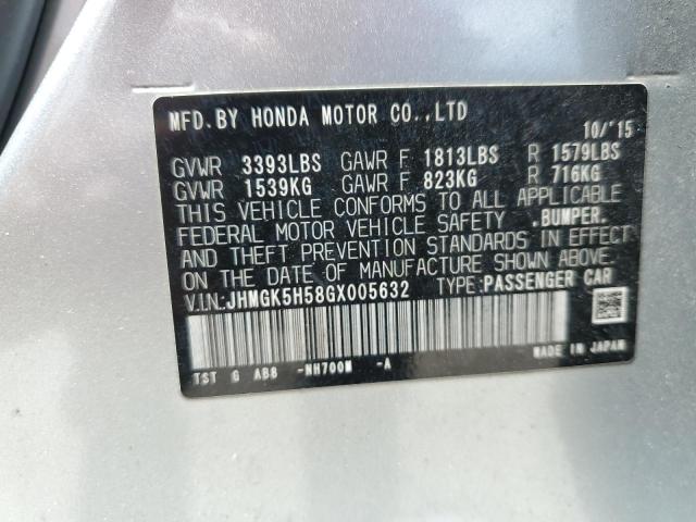JHMGK5H58GX005632 - 2016 HONDA FIT LX 银色 照片 13